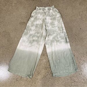 OCEAN DRIVE Women’s Green Tie-Dye Straight Leg Pants with Pockets Size S
